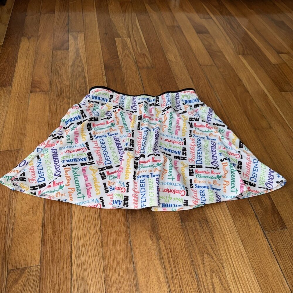 Skort Skirt God Messages HE IS Tennis Golf Pickleball Women's Size L